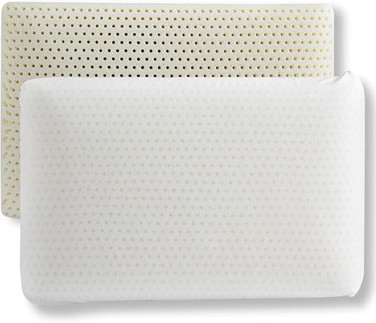 Talalay 100% Natural Premium Latex Pillow, Queen Bed Pillow with Removable Cotton Cover, Helps Relieve Pressure, Sleeping Pillow Suitable for Back and Side Sleepers and as Travel Pillow, Best Gift