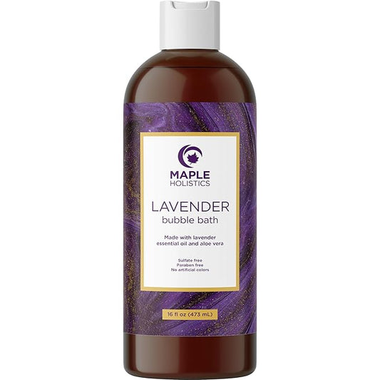 Bubble Bath for Women, Men and Teens - Lavender Hybrid, Gentle, and Safe for Sensitive Skin - With Vitamin E and Aloe Vera, 16 oz.