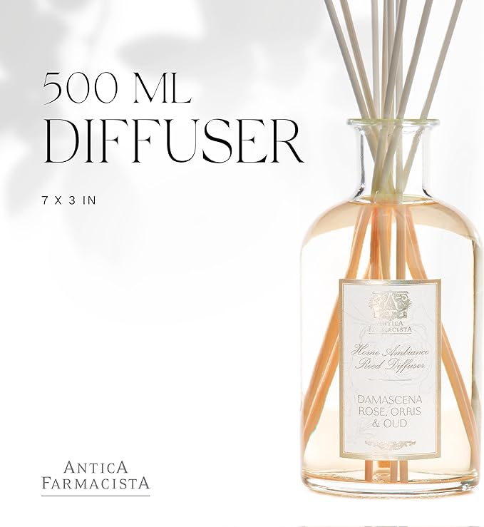 Antica Farmacista Home Ambiance Diffuser, Damascena Rose, Orris and Oud, 16.9 Fl Oz