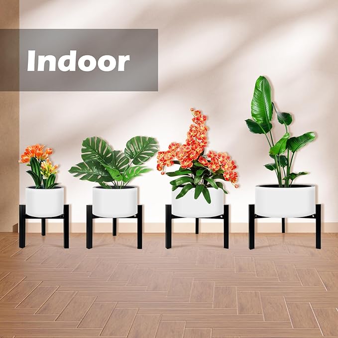 Mini 3Legs Adjustable Metal Plant Stand for 5"-10" Plant Pot – Indoor & Outdoor (Black, 1 Pack)