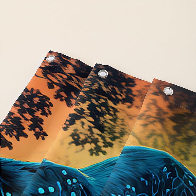 AILONEN Black Panther Shower Curtain,Glowing Panther Print Bath Curtain for Kids Boys Men,Wildlife Forest Cheetah Leopard Waterproof Shower Curtain for Bathroom, 72" W x 78" H