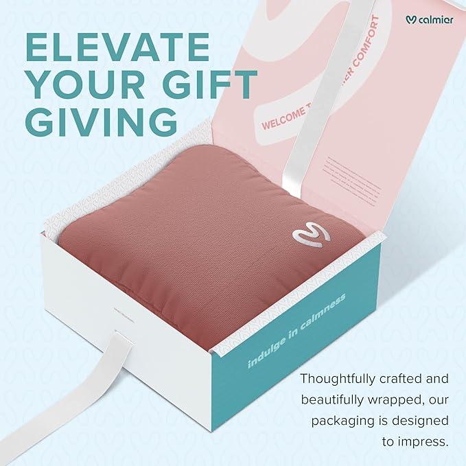 Calmier - 12 lb Sensory Weighted Pillow - Glass Bead Filled Hug Pillow - Ultra Plush Cozy Weighted Pillows for Adults and Kids - Child Sensory Pillow - Weighted Lap Pad (Pink - Fleece, 12 LBS)