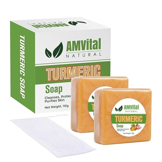 Turmeric Soap Bar for Face & Body-Acne, Dark Spots, Smooth Skin, Natural Handmade Soap For All Skin Types, Turmeric Body Bar For Men and Women