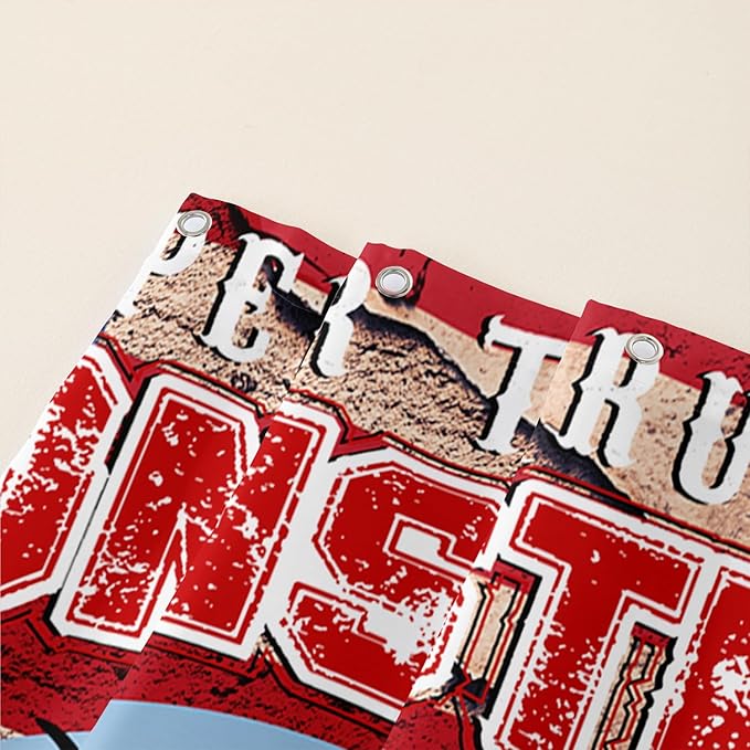 AILONEN Monster Truck Shower Curtain, American Flag Truck Bath Curtain for Boys,Red Truck Car Bathroom Decor Waterproof Fabric 48" W*72" H Inch with 12 Plastic Hooks