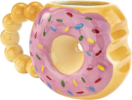 Fairly Odd Novelties DONUT TOUCH MY COFFEE Mug Fairly Odd Novelties-12oz Ceramic Shaped Tea Cocoa, One Size, Brown,FON-10288