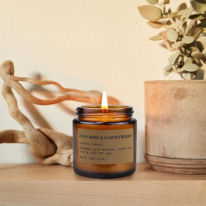 8 Pack Candles for Home Scented, Aromatherapy Jar Candle Gifts for Women, Natural Soy Wax Amber Candle Set, Scented Candles Set for Birthday Valentine Mother's Christmas Day Present