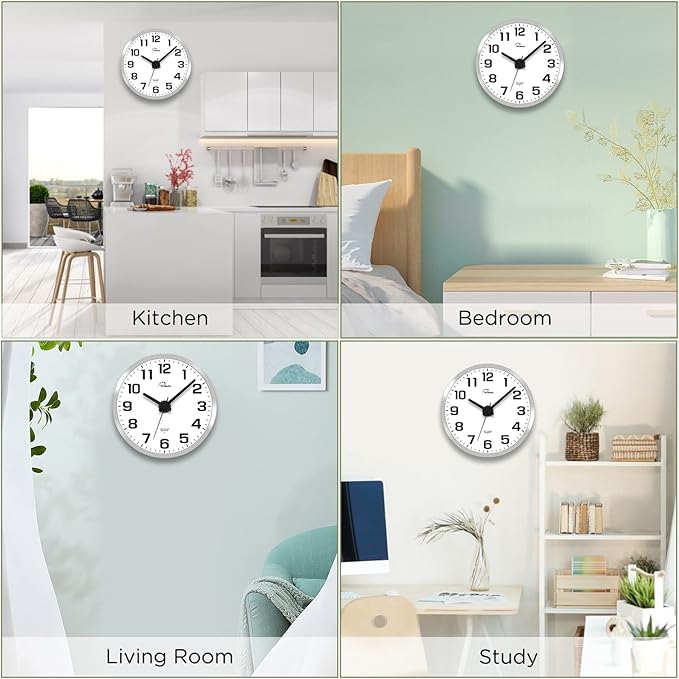 WallarGe Night Light Wall Clock for Bedroom - Silent Lighted up Wall Clock Glow in The Dark, Battery Operated Wall Clocks for Living Room/Kitchen, Easy to Read Large Digital Display, 12 Inch