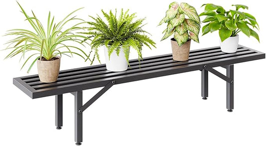IDZO Steel Ladder Plant Stand Indoor, Heavy-Duty Steel Plant Holder, 220 lb Capacity, Rustproof and Weather-Resistant, Indoor/Outdoor Metal Plant Stand, Space-Saving Display, Easy Assembly, 1-Tier