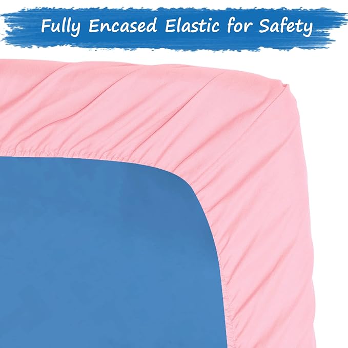 Nap Mat Cover 19" x 45" x 4" Fit for ECR4Kids Everyday Folding Rest Mat, Super Soft & Breathable Microfiber Baby Nap Mat Sheet for Preschool or Day Care, Boys and Girls, Pink