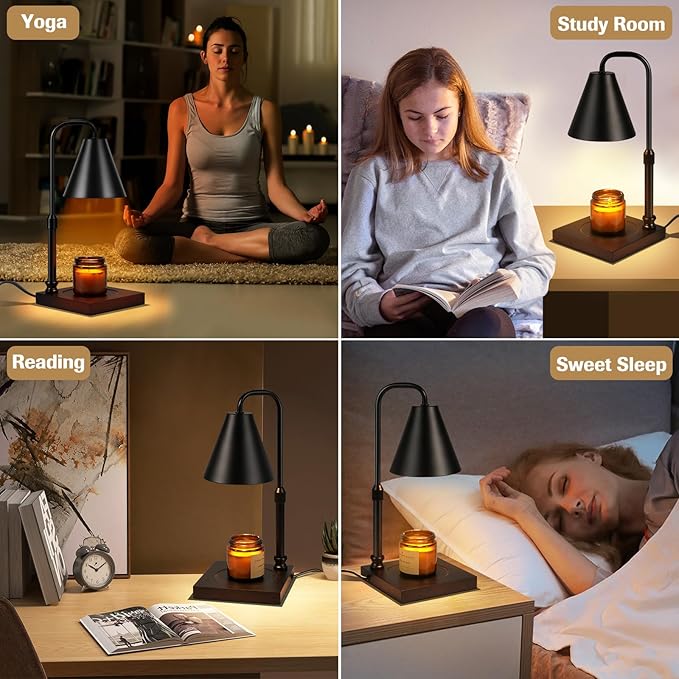 Candle Warmer Lamp with Dimmer, Adjustable Height Metal Candle Wax Warmer Warming Lamp 2/4/8H Timer for Scented Candles for HouseWarming Bedroom Home Decor Mom Women Men Family Christmas Gift