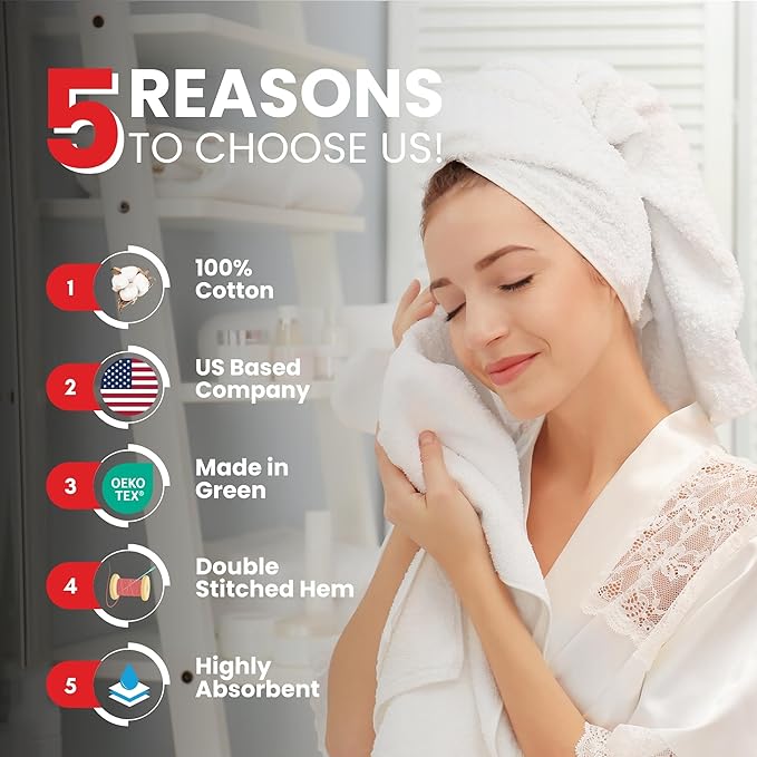 Infinitee Xclusives Luxury 100% Ring-Spun Cotton Hand Towels for Bathroom Set of 6 (16x28 inches) - Soft, Absorbent & Quick-Drying Bath Towels for Bathroom, Gym, Spa & Hotel Use (Tranquil Navy)