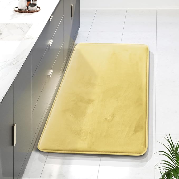 Clara Clark Bathroom Rugs, Velvet Memory Foam Bath Mat, Non-Slip Bath Rugs, Machine Wash, Dries Quickly, Ultra Soft Plush Bath Mats for Bathroom,