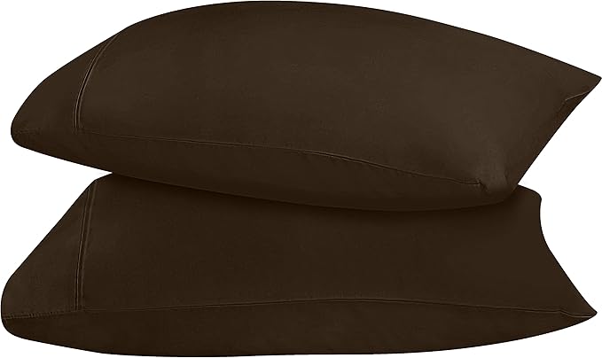 Utopia Bedding Queen Pillow Cases - 2 Pack - Envelope Closure - Soft Brushed Microfiber Fabric - Shrinkage and Fade Resistant Pillow Covers 20 X 30 Inches (Queen, Brown)