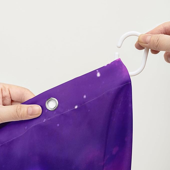 AILONEN Colorful Frog Shower Curtains,Poisonous Mushroom Printed Bath Curtains for Kids,Purple Polyester Waterproof for Bathroom,72" W*84" H with 12 Plastic Hooks