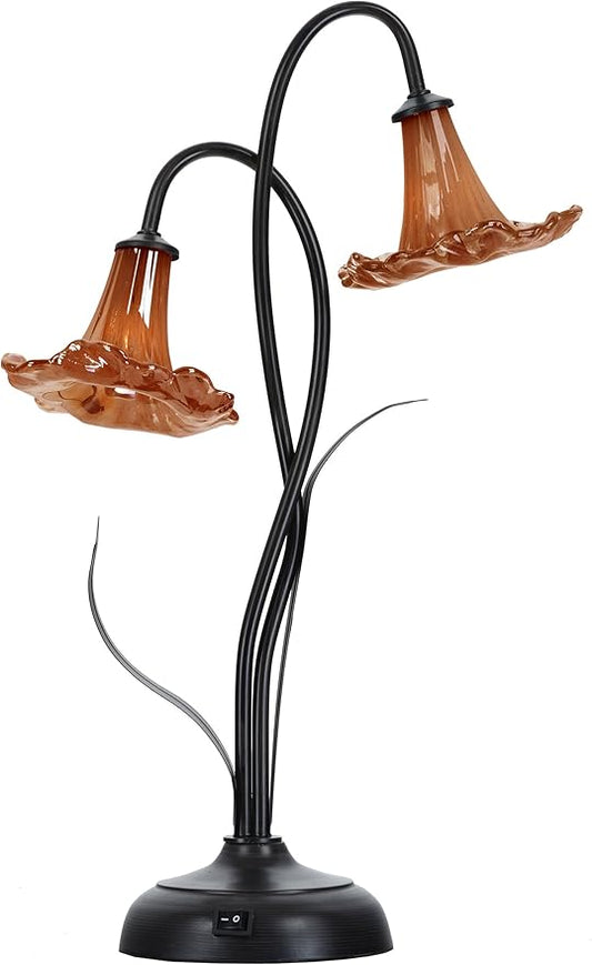 Dale Tiffany SAT17076LED Trumpet Accent Lamp, 20.5" High, White/Orange