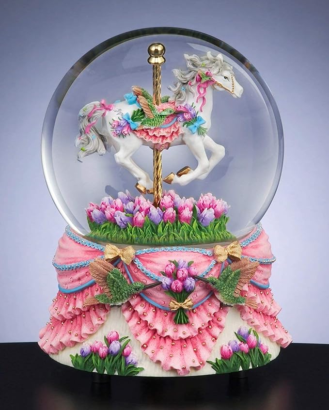 The San Francisco Music Box Company Hummingbird Carousel Waterglobe