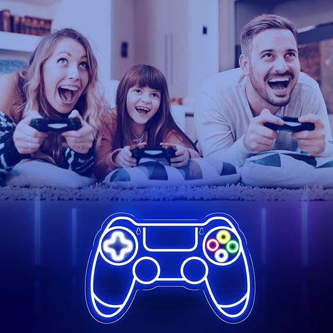 Gamer Neon Sign, Gamepad Shaped LED Neon Sign for Gamer Room Decor, Gaming Neon Sign for Boys Room Decor, Neon Gaming Sign for Gaming Wall Decor, USB Powered Gamer Gifts for Teens, Boys, Kids