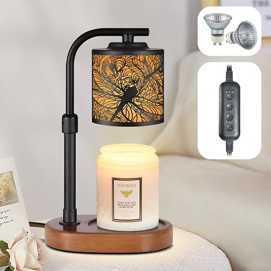 Candle Warmer Lamp, Electric Candle Lamp Warmer Birthday for Mom Women Home Bedroom Decor Wax Melt Warmer for Scented Wax with Jar Candles (Dragonfly)