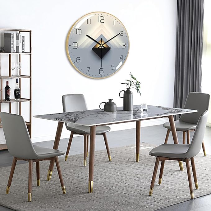 Ergocar Silent Modern Wall Art Deco Clock, Suitable for Living Room, Bedroom, Office, Study Room