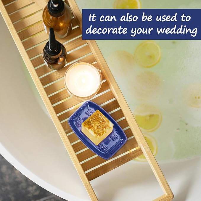 Ceramic Soap Dish, Soap Dish for Shower, Vintage Colorful Soap Holder, Soap Holder with Drain Soap Tray for Bathroom, Shower, and Vanity,Keep Soap Bars Dry