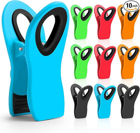 Jetmore-Chip-Clips-Bag-Clips, 10 Pack Magnetic Bag Clip for Food Storage Heavy Duty, Plastic Food Clip for Chips, Snack, Kitchen, Refrigerator, Garden