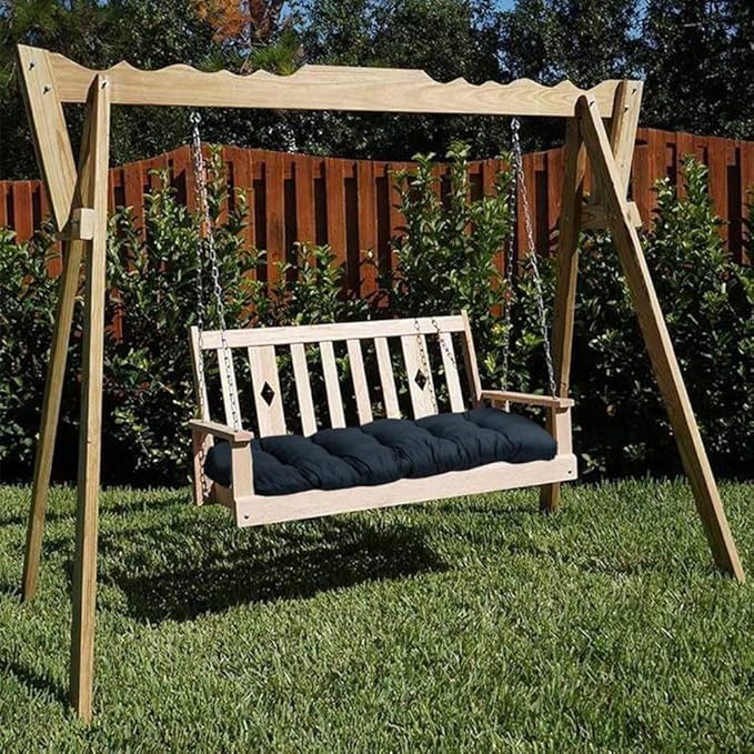 Outdoor Bench Cushion, Waterproof Swing Cushion Bench Seat Cushion, Swing Chair Replacement Seat Pads Cushion Pillow for Lounger Garden Furniture Patio Metal Wooden Bench (Light Grey, 59x20in)