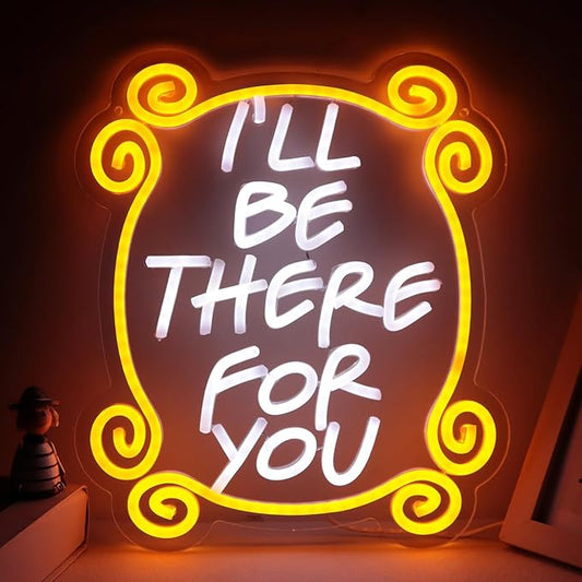 Friends TV Show Neon Signs, Monica's Door Neon Lights, Friends gifts I'll Be There for You Neon Sign for Wall Decor Dimmable LED Neon Signs for Birthday Gifts Party Day Decor 17 * 13 inch