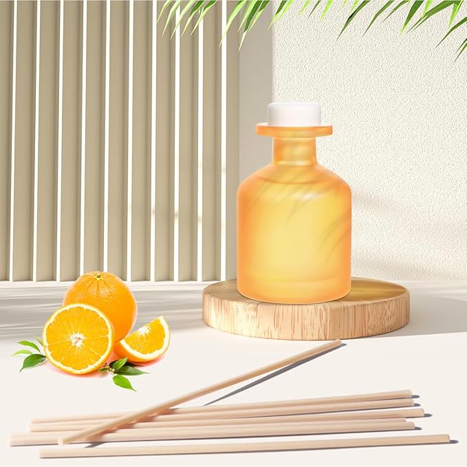 Reed Diffuser - Citrus 3.38oz (100ml) 1 Pack Essential Oil Reed Diffuser Set with 8 Sticks, Long Lasting Fragrance for Home, Bathroom, Bedroom, Room, Decor