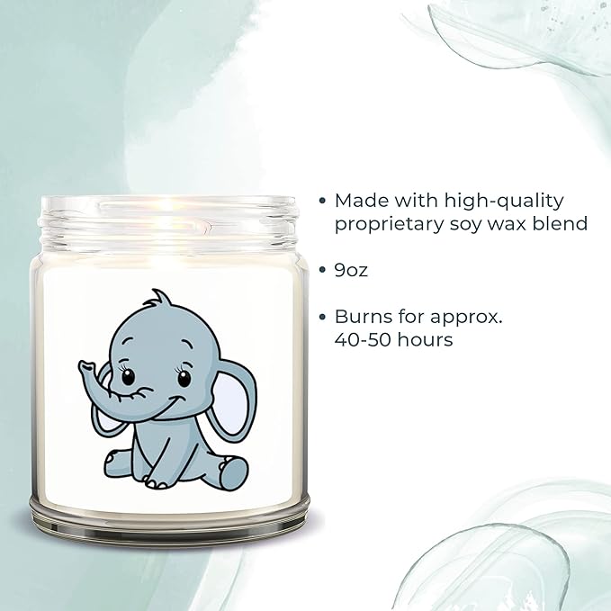 1OAK Lavender Scented Candles - Elephant Candle - Elephant Gifts for Women Adults - Made in USA