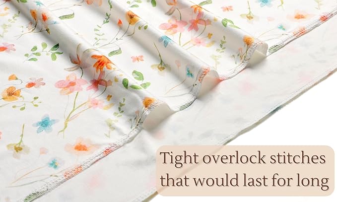 Baby Receiving Blanket Swaddle Blanket Infant Wrap with Matching Headband Beanie and Name Card (Green Leaf Flower)