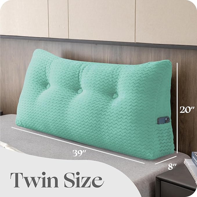 Large Bolster Triangular Headboard Wedge Backrest Positioning Support Bed Rest Reading Pillows Headboard Wedge Pillows for Day Bed Bunk Bed with Removable Cover