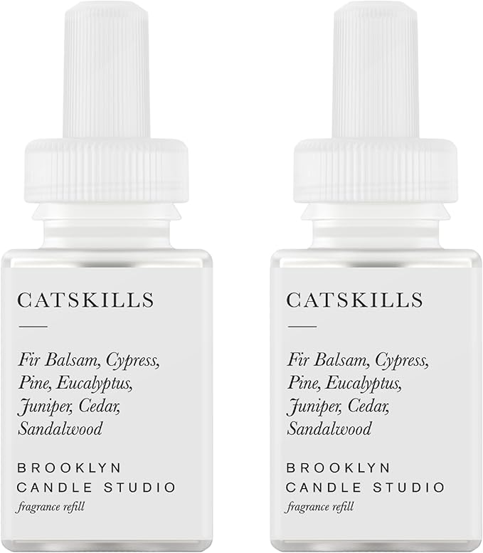 Pura & Brooklyn Candle Studio Home Scent Refill - Smart Home Air Diffuser - Up to 120-Hours of Luxury Fragrance per Vial - Clean & Safe Diffuser Fragrance - 2 Pack, Catskills