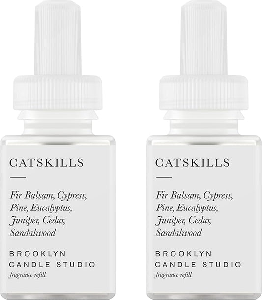Pura & Brooklyn Candle Studio Home Scent Refill - Smart Home Air Diffuser - Up to 120-Hours of Luxury Fragrance per Vial - Clean & Safe Diffuser Fragrance - 2 Pack, Catskills