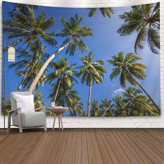 EMMTEEY Tree Tapestry Modern Wall Decor 60X50 Inch-Coconut Palm Tree Tropical Summer Durable Wall Art for Living Room