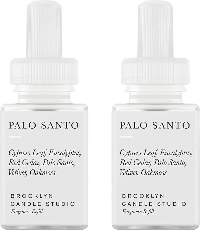 Pura & Brooklyn Candle Studio Home Scent Refill - Smart Home Air Diffuser - Up to 120-Hours of Luxury Fragrance per Vial - Clean & Safe Diffuser Fragrance - 2 Pack, Palo Santo