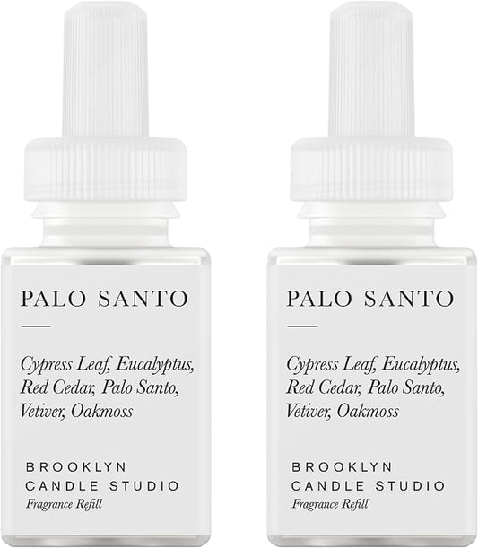 Pura & Brooklyn Candle Studio Home Scent Refill - Smart Home Air Diffuser - Up to 120-Hours of Luxury Fragrance per Vial - Clean & Safe Diffuser Fragrance - 2 Pack, Palo Santo