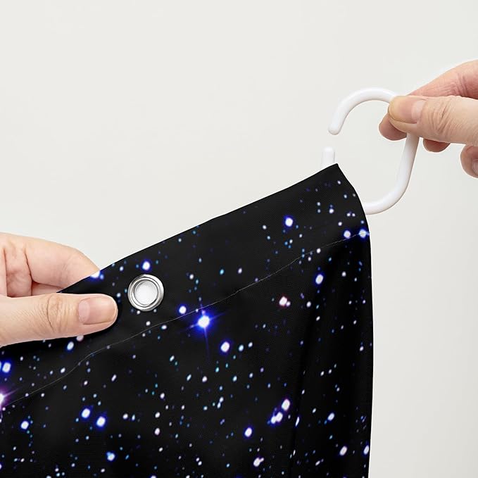 AILONEN Mushroom Shower Curtain for Boys Girls, Cartoon Mushroom Bath Curtain 72" W*72" H Colorful Sky Starry Bathroom Curtain Polyester Waterproof Plant Fungus Bathroom Curtain with 12 Hooks