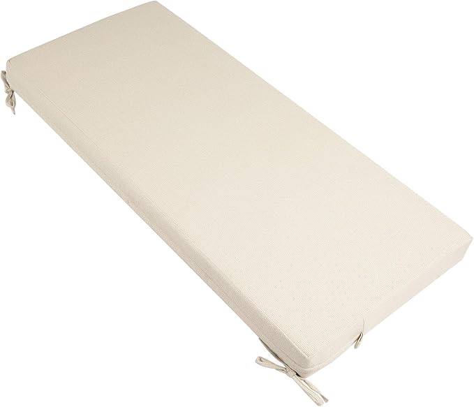 Patio Bench Cushion Covers for Outdoor Furniture with Ties,Water Resistant Loveseat/Settee Cushion Slipcover 54x18x3 Inch for Swing Porch Garden(Replacement Cover Only)-Cream