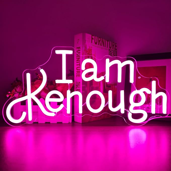 I am Kenough Neon Sign for Wall Decor Dimmable Neon Led Signs for Bedroom Bar Neon Sign for Girl Neon Light Up Signs for Home Club Party Hotel Christmas Halloween Decoration Gift