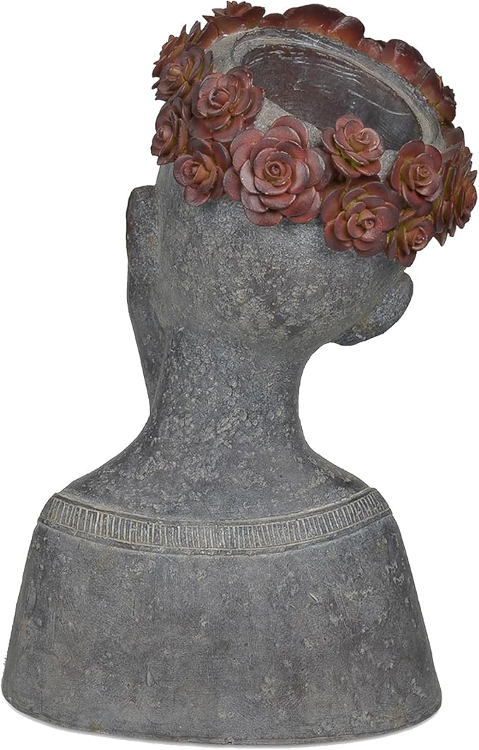 Newman House Studio Succulents Face Planters Pots Head - Flower Pot with Drainage Hole Face Head Large Garden Farmhouse Decor 9.4 x 7.2 x 13.9 inch