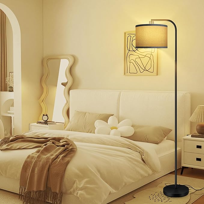BoostArea Dimmable Floor Lamp for Living Room,Arc Sofa Lamps with Remote Control,Stepless Dimmable & Colors Temperature 2700k-6500k,67 in,Tall Modern Standing Lamp for Bedroom Study Room Office,Grey