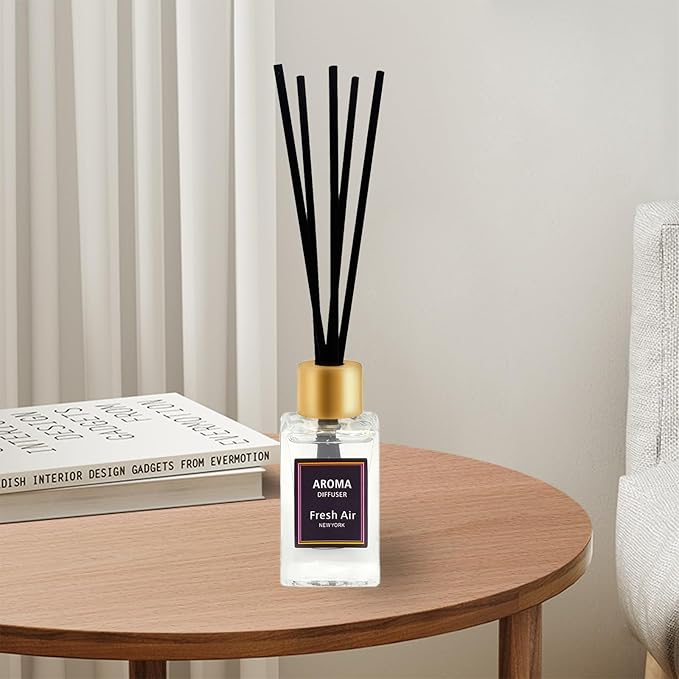 Reed Diffuser Set of 3,Lavender, Jasmine, Vanilla Scented Oil Diffuser with 15 Sticks,(50ml) x 3 Home Fragrance Reed Diffuser for Bathroom Shelf Decor
