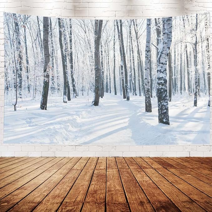 EMMTEEY Winter Birch Tapestry, 80X60 Wall Art for Bedroom, Dorm, Living Room