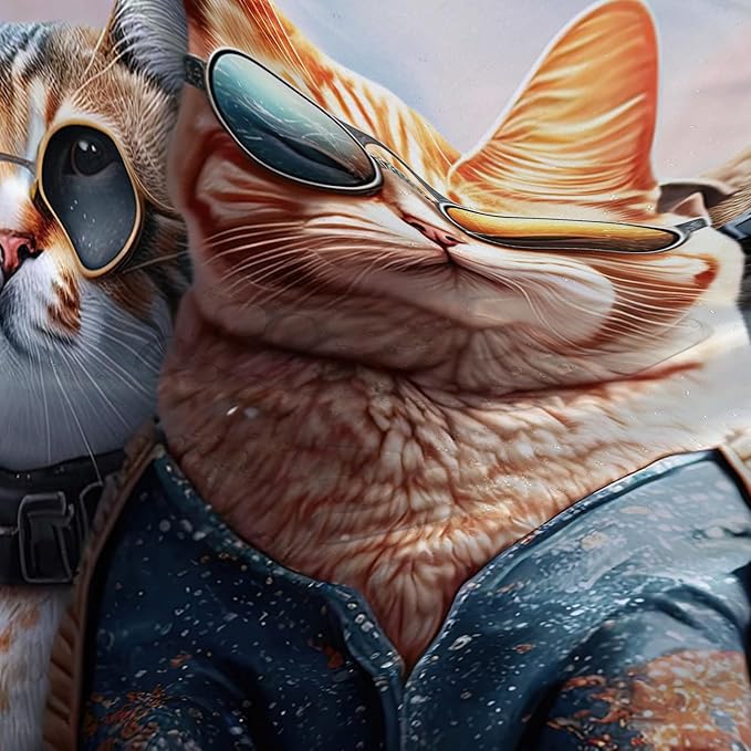 AILONEN 3D Cat Shower Curtain,Cartoon Funny Kitten Shower Curtain Set for Kids Boys Girls,Cat Lovers Animal Shower Curtain with Hooks for Bathroom,48" W*72" H