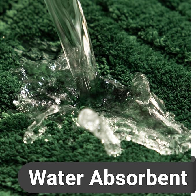 DEXDE Bathroom Rugs Runner 24 x 60 Inch, Extra Long Bathroom Rug Non-Slip, Machine Washable Bath Mats Rug,Green Soft Carpets for Bedroom Shower