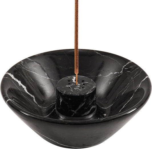 Radicaln Marble Incense Holder 5.5" Inches Black Handmade Palo Santo Stick for Home Décor, Modern Incense Holder for Sticks, Citronella incenses Stick for Room & Office Aromatherapy