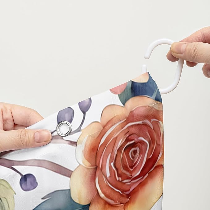 AILONEN 3D Sugar Skull Shower Curtain,Sunflower with Skeleton Design Shower Curtain Set with Hooks for Boys Girls,Butterfly Gothic Skull Waterproof Fabric Shower Curtain for Bathroom,72" W*84" H