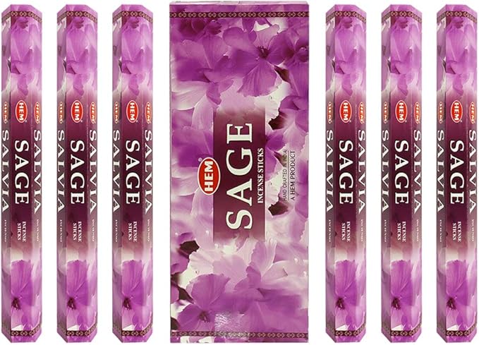 TRUMIRI Sage Incense Sticks & Holder Bundle: 120 Sticks (6 Packets of 20), 1 Holder