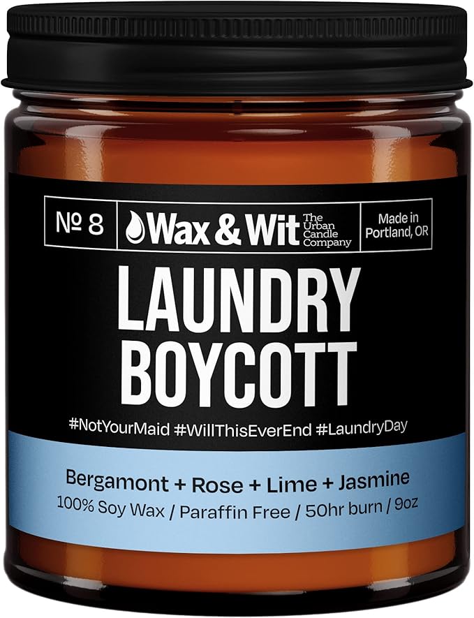 Wax & Wit Funny Soy Candle Gift for Women - Humorous, Aromatherapy Soy Wax Candle, Ideal for Housewarming, Coworker, Birthday – Bergamot, Rose, Lime, Jasmine - 9oz