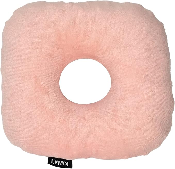 Piercing Pillow, Ear Hole Piercing Pillows, O-Shaped Side Sleeping Pillow, Ear Protector Pillow for Ear Pain, Piercing, CNH, Pain Relief Sleeping, Pressure Sore, Minky Dot(Pink)